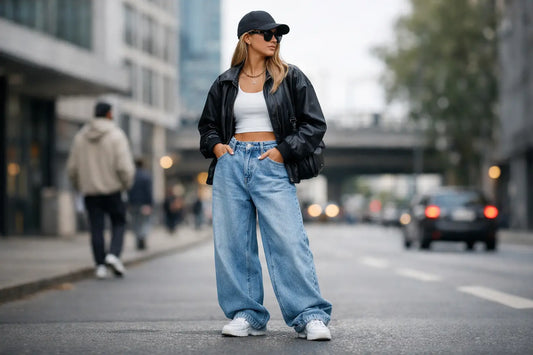 Weite Jeans Damen Streetwear richtig stylen