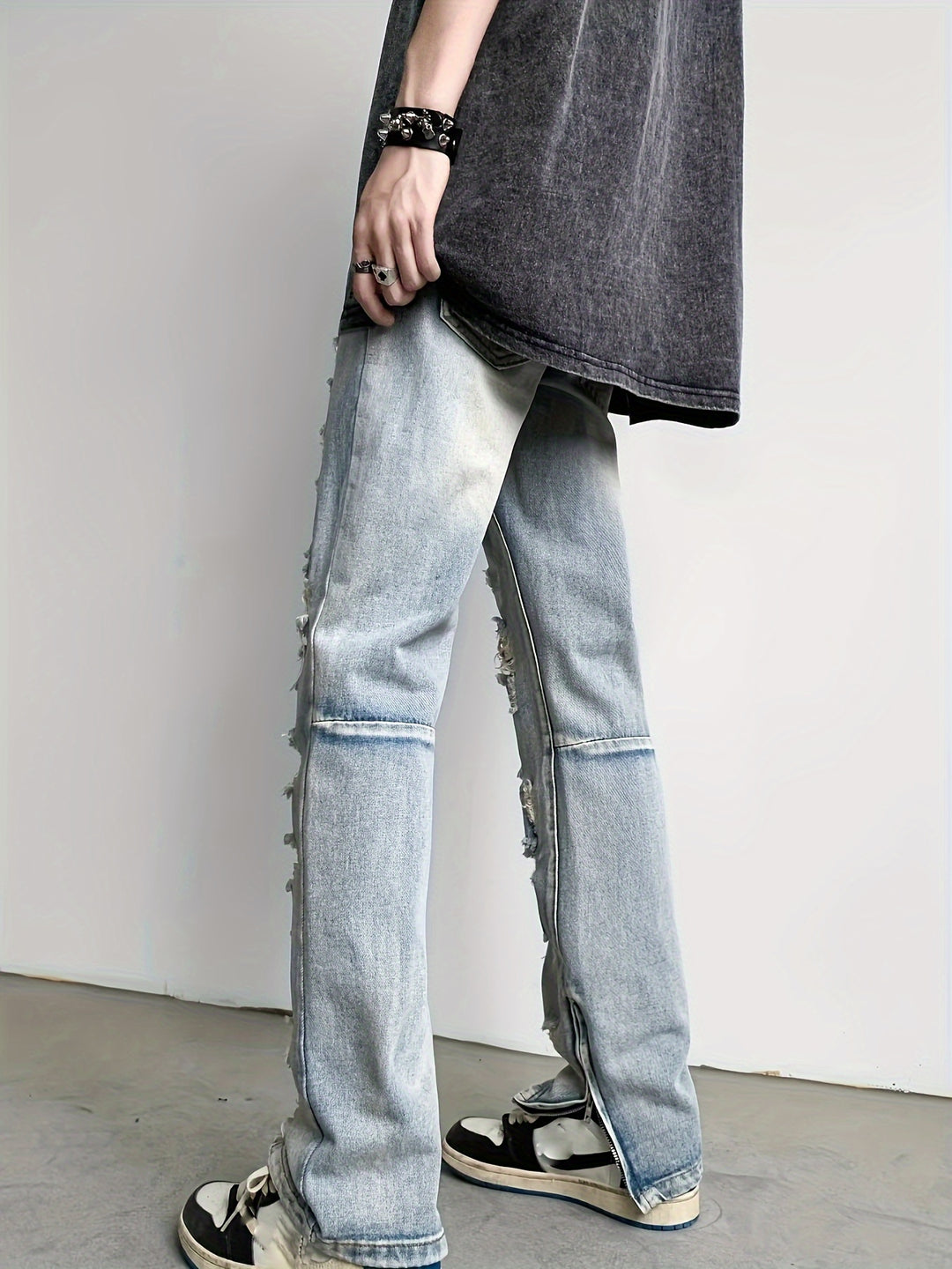 Retro zerrissene Jeans