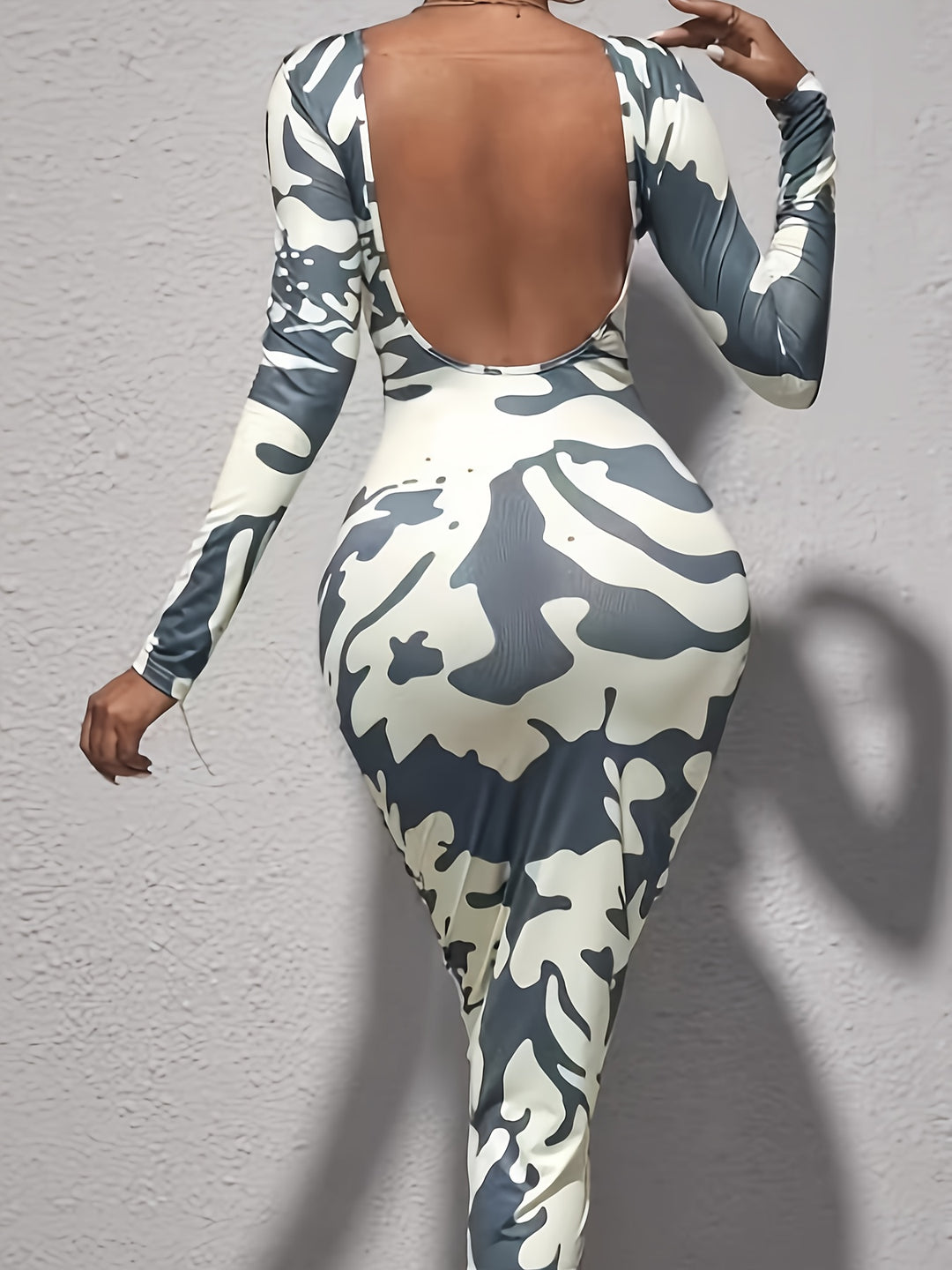 Bedruckte Bodycon Kleid