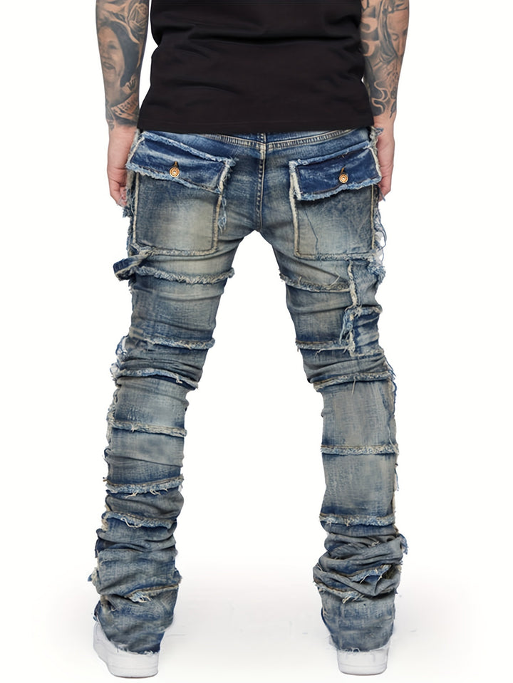 Patched Cargo Denim Hosen