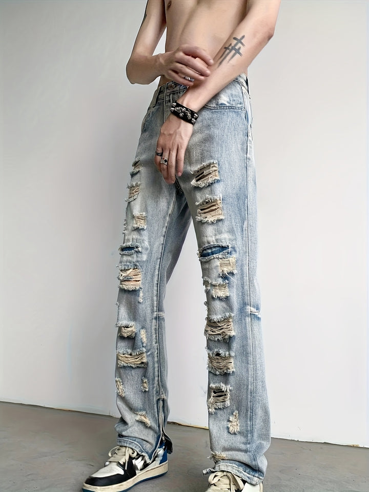 Retro zerrissene Jeans