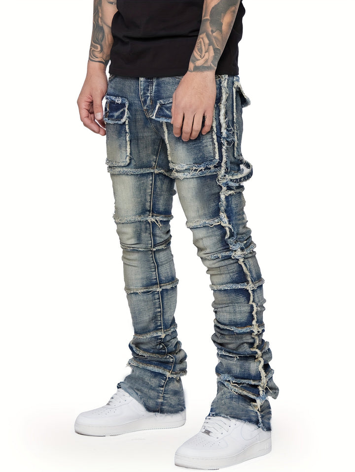 Patched Cargo Denim Hosen