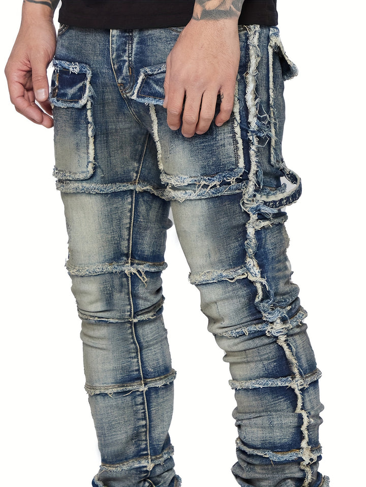 Patched Cargo Denim Hosen
