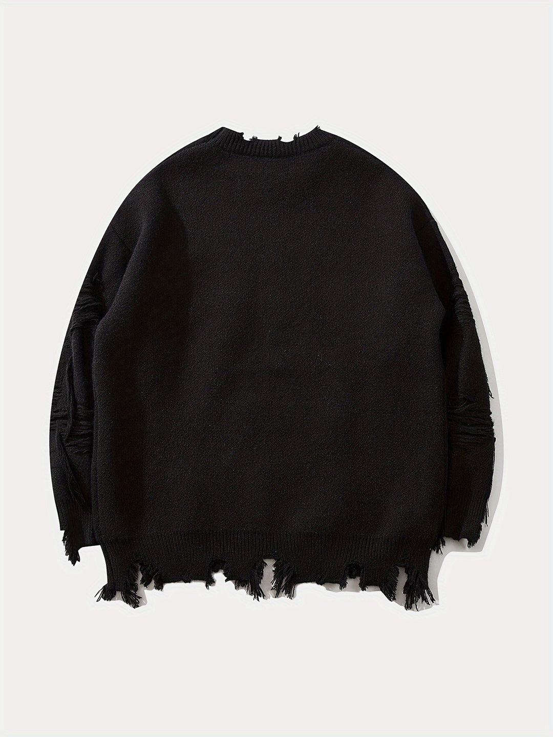 Gemusterter zerrissener Strickpullover