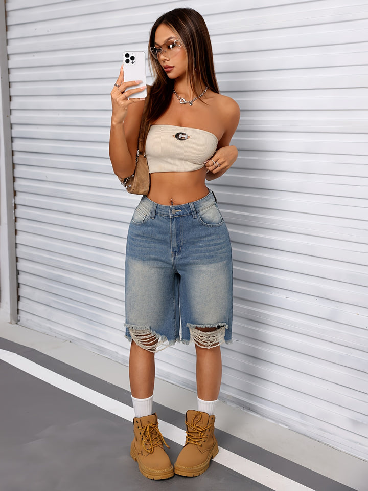 Denim Bermuda Shorts
