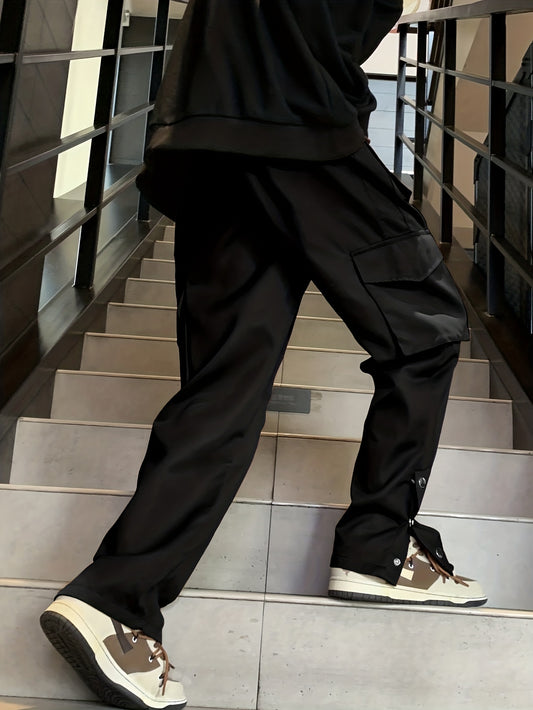 Regular Cargo Pants für Herren – Schwarz - Street Wear United
