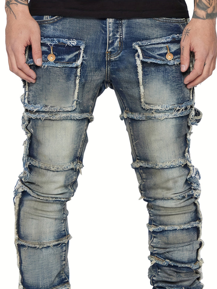 Patched Cargo Denim Hosen