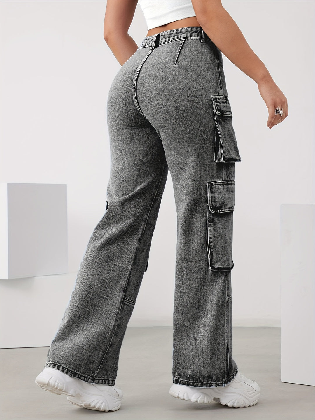 Verwaschene Cargo Jeans