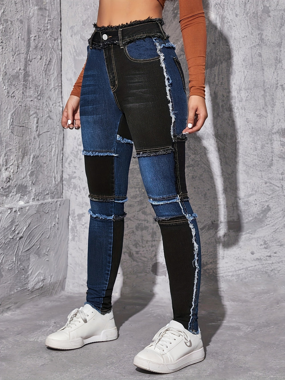 Farbblock Jeans - Street Wear United