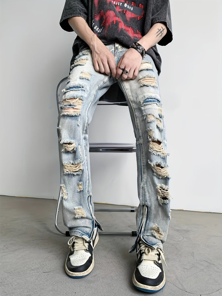 Retro zerrissene Jeans