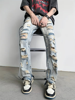Retro zerrissene Jeans