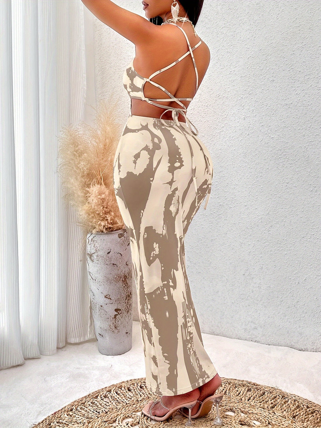 Tie-Dye Muster Bodycon Kleid