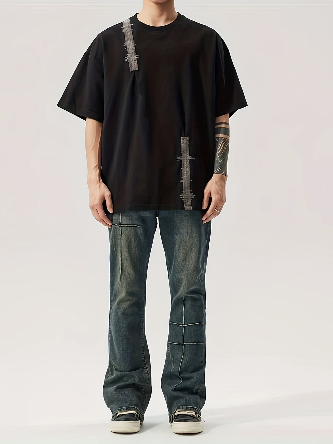 Gestreifte Jeans