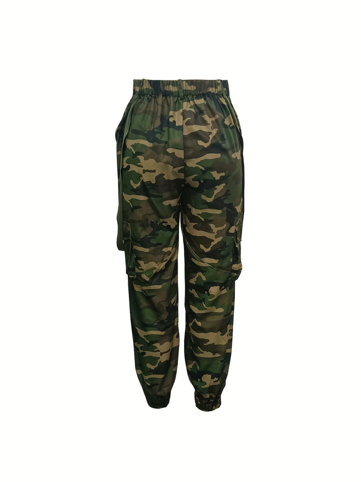 Hohe Taille Hosen Camouflage Cargo Hosen