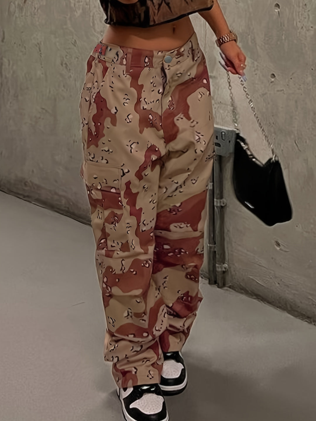 Camouflage Druck Retro Cargohosen