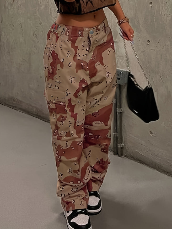 Camouflage Druck Retro Cargohosen