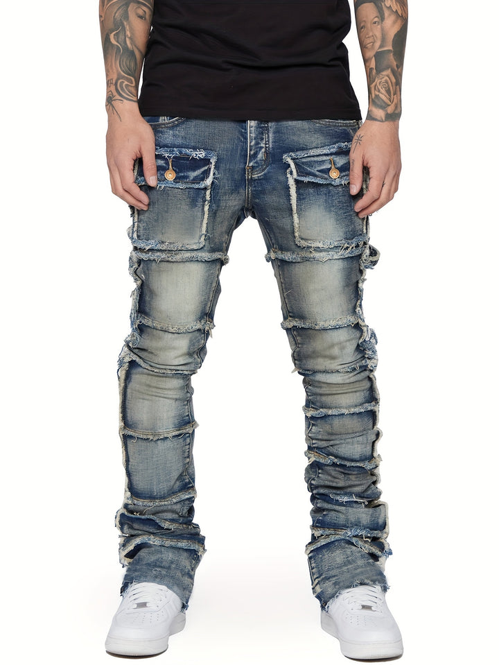 Patched Cargo Denim Hosen