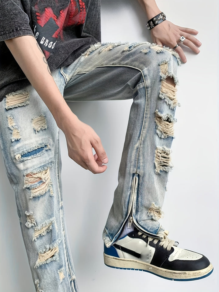 Retro zerrissene Jeans