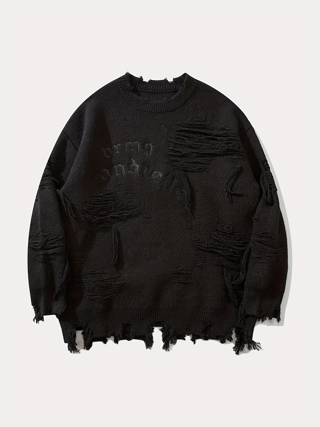 Gemusterter zerrissener Strickpullover
