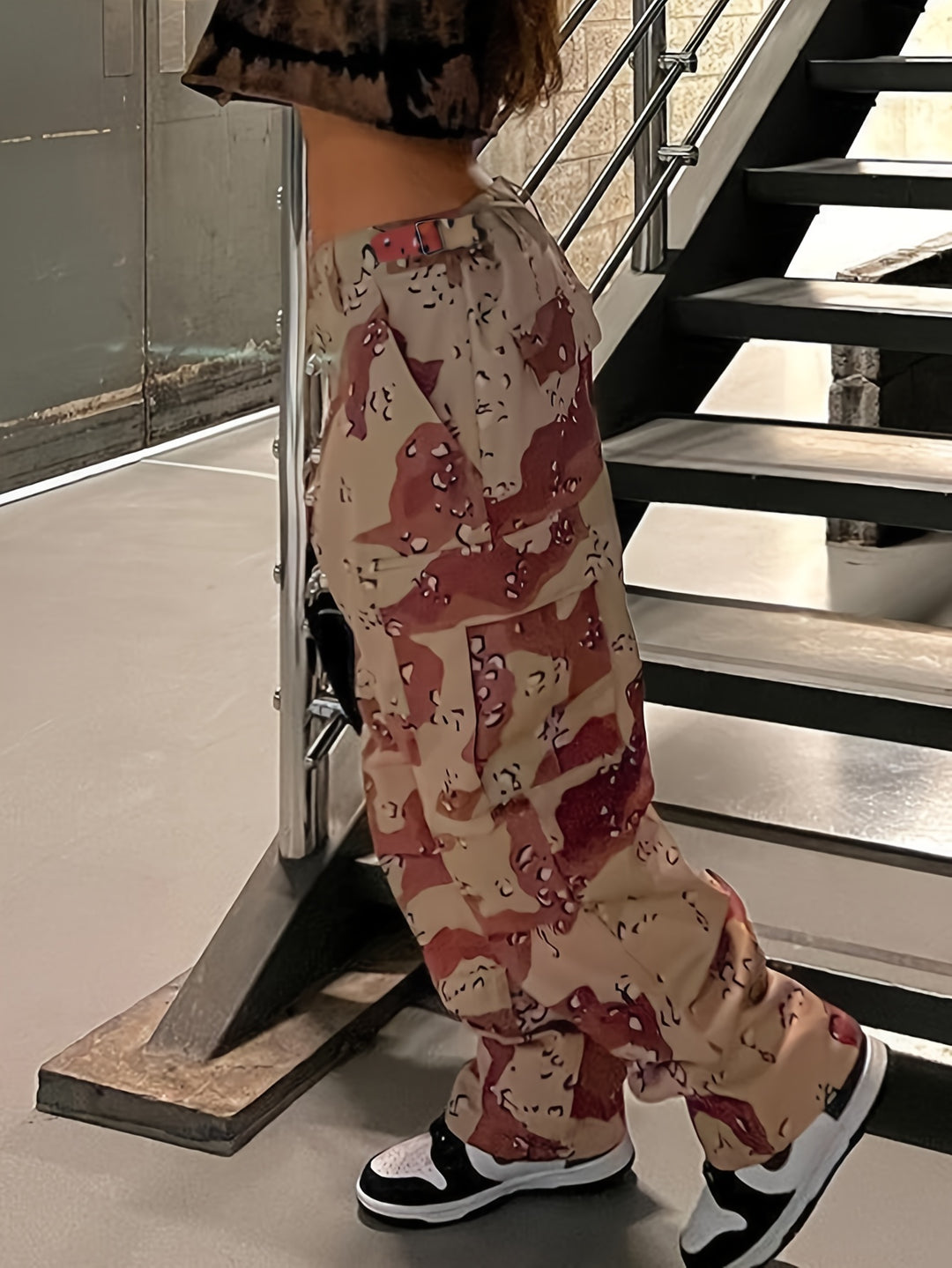 Camouflage Druck Retro Cargohosen